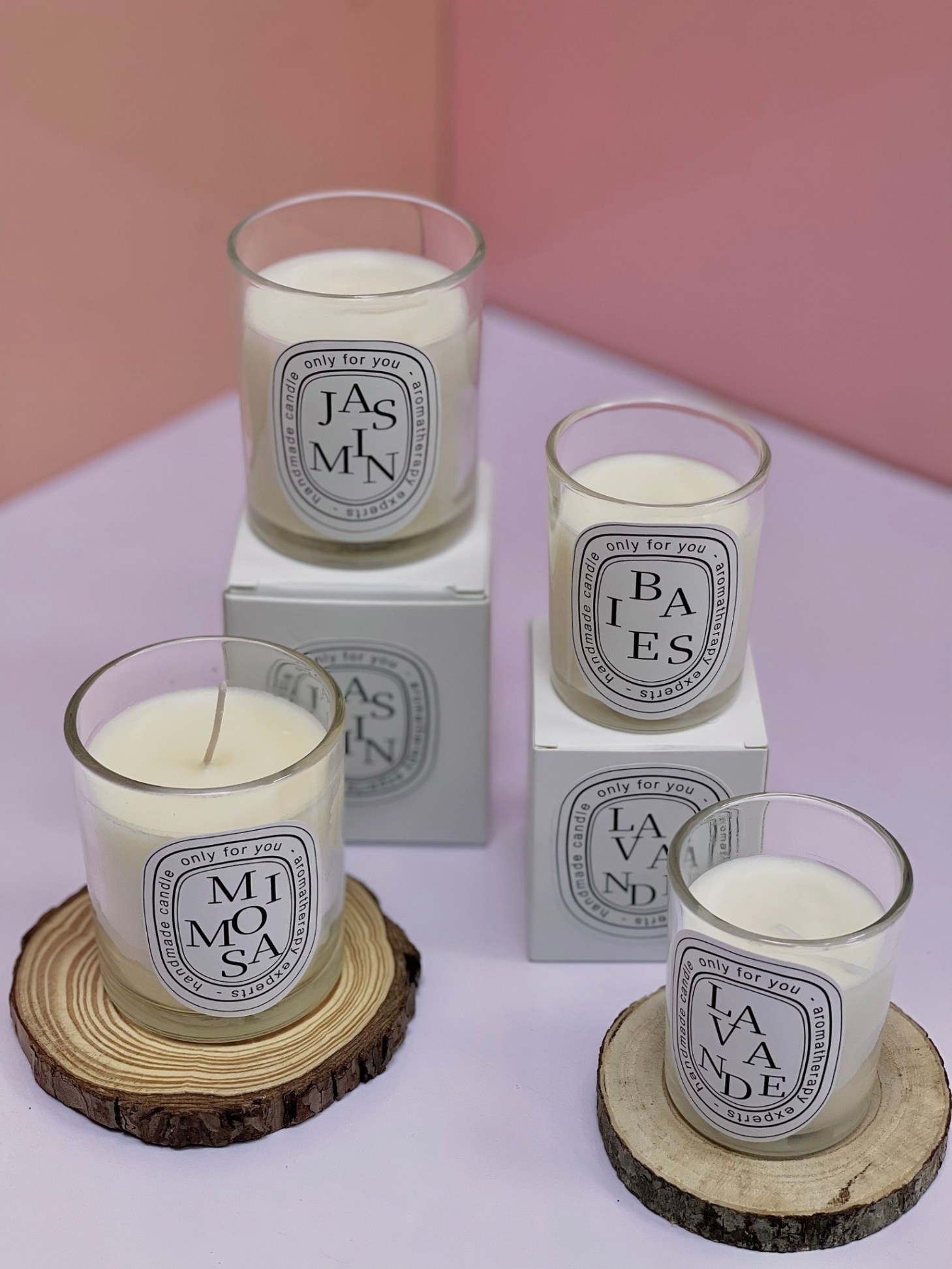 Nến thơm trắng hủ thủy tinh 100g-BL
