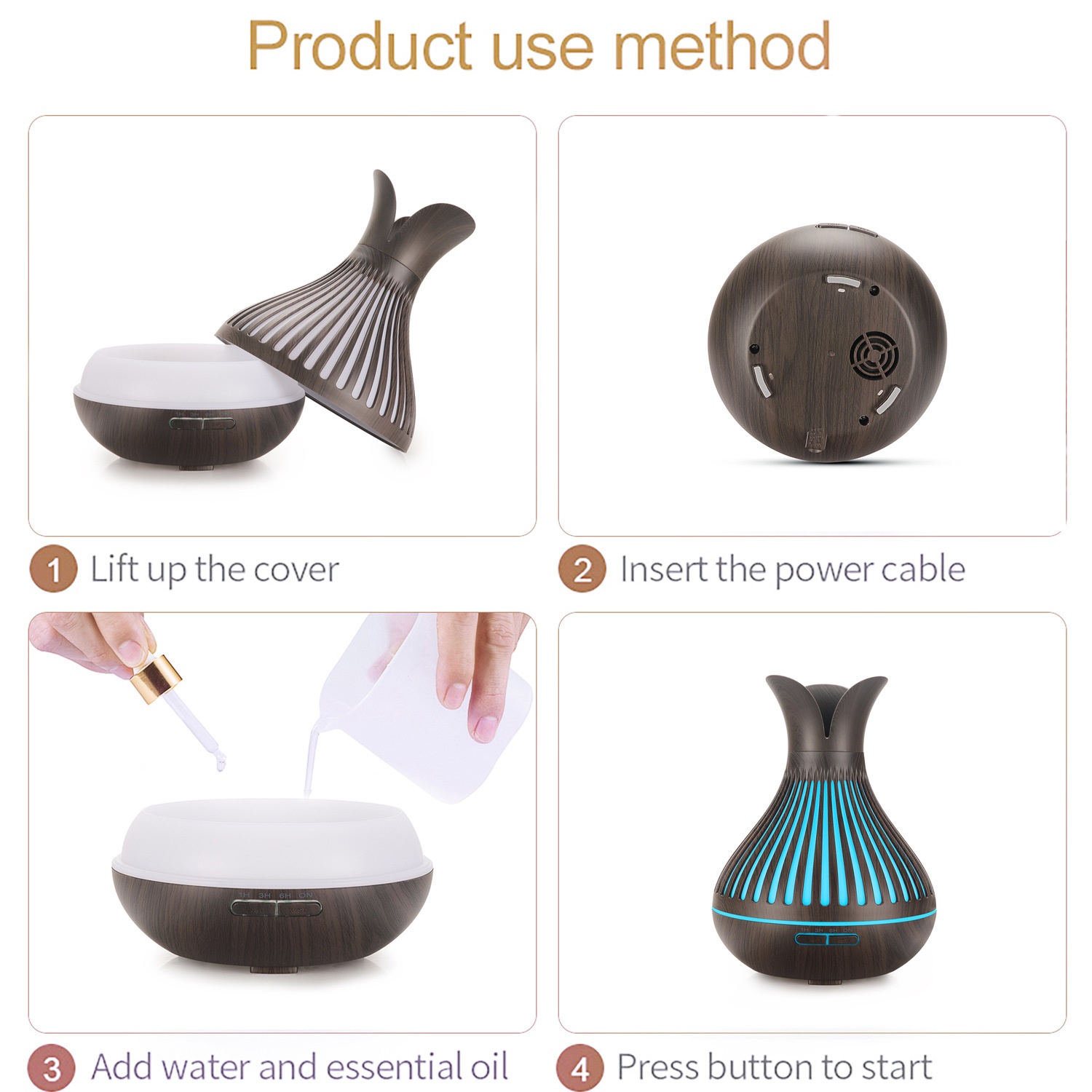 Máy khuếch tán tinh dầu MM35 ( Dạng Tulip sọc ) -MMS