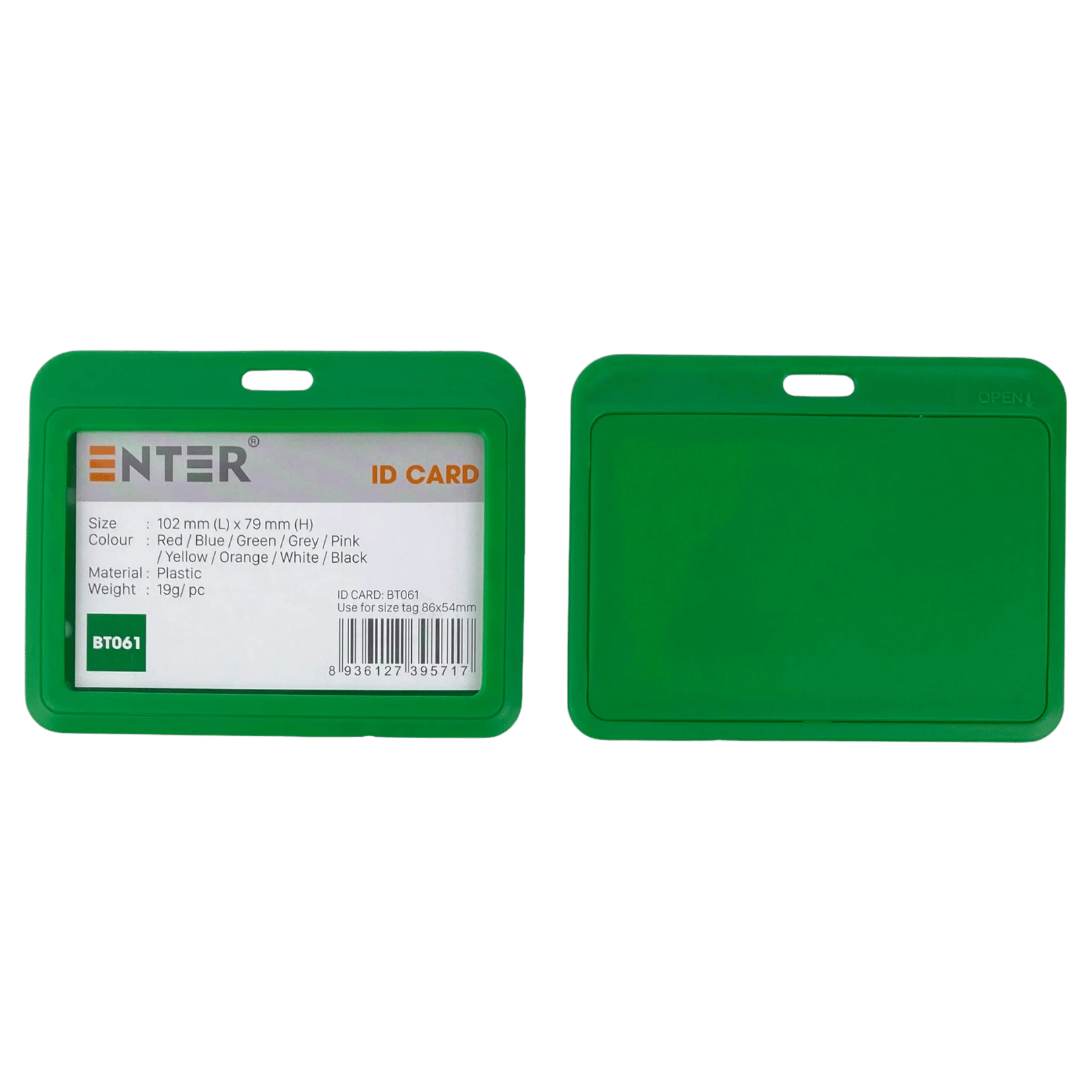 Bảng tên Enter BT061 5.4x8.6cm 1 mặt ngang x.lá đậm-SM