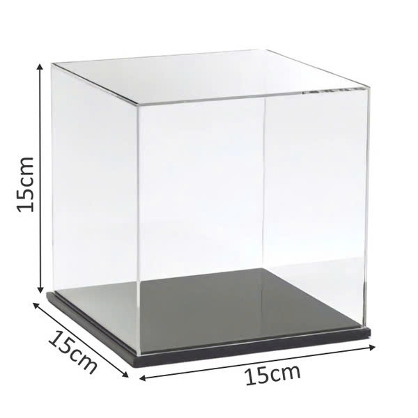 Hộp mica Enter BOX102 15x15x15cm mica dày 2mm, đế đen 5mmx2 vuông-SM