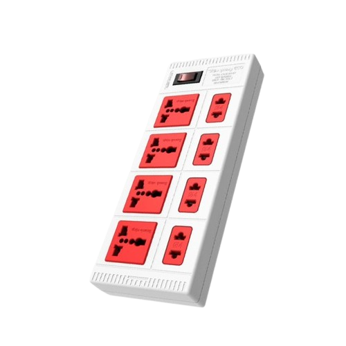 Ổ cắm Điện Quang 8 lỗ 5M 5WR 8 ECO màu trắng đỏ-ĐQ