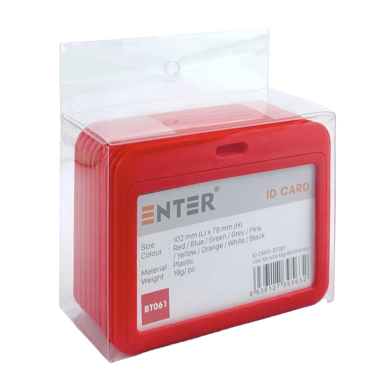 Bảng tên Enter BT060 5.4x8.6cm 1 mặt ngang đỏ-SM