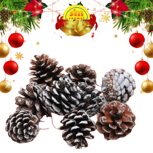 Noel-Trái thông phủ tuyết 4cm 6c 91-402-JC