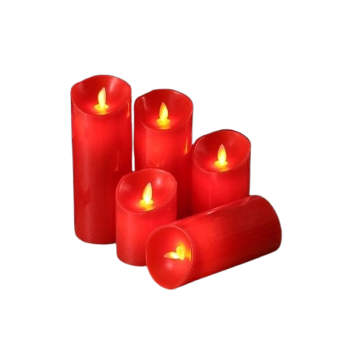 Nến pin 7.5x12.5cm trắng chảy/đỏ chảy/trắng trơn-KTN