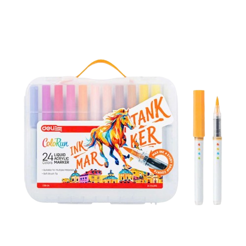 Bút lông Acylic 24 màu Deli C199-24 mực lỏng-LA