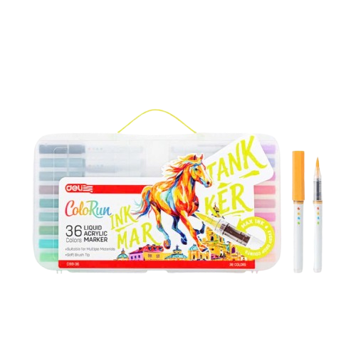 Bút lông Acylic 36 màu Deli C199-36 mực lỏng-LA