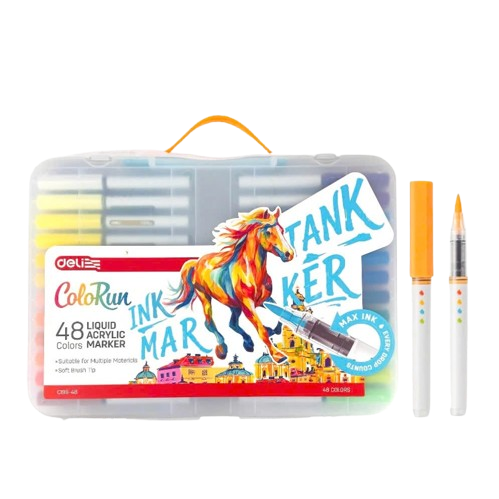 Bút lông Acylic 48 màu Deli C199-48 mực lỏng-LA