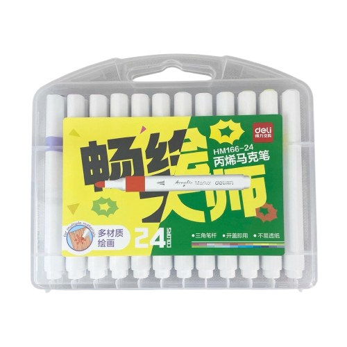 Bút lông Acrylic 24 màu Deli HM166-24-LA