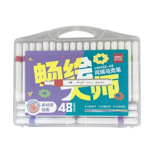 Bút lông Acrylic 48 màu Deli HM166-48-LA