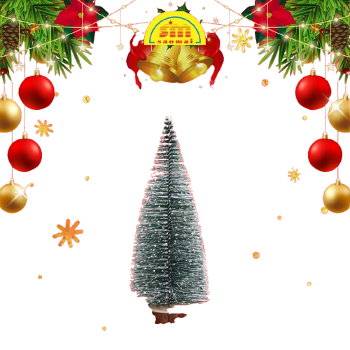 Noel-Set 5 cây thông tròn phủ tuyết 10cm 91-1901-JC