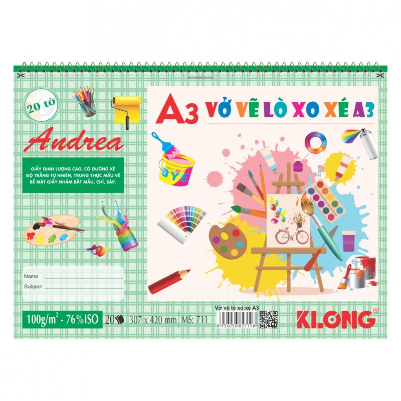 Tập vẽ A3 Klong TP711 (20 tờ)-KL