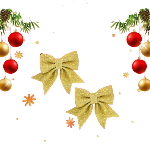 Noel-Nơ kim sa 18cm 91-222-JC