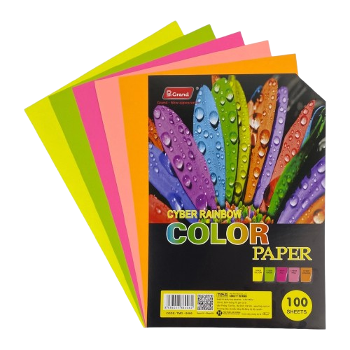 Bìa A4 dạ quang trộn 5 màu 80gsm TMG 8406-KP