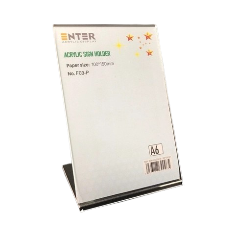 Kệ mica 1 mặt  Enter đứng A6 F03-SM