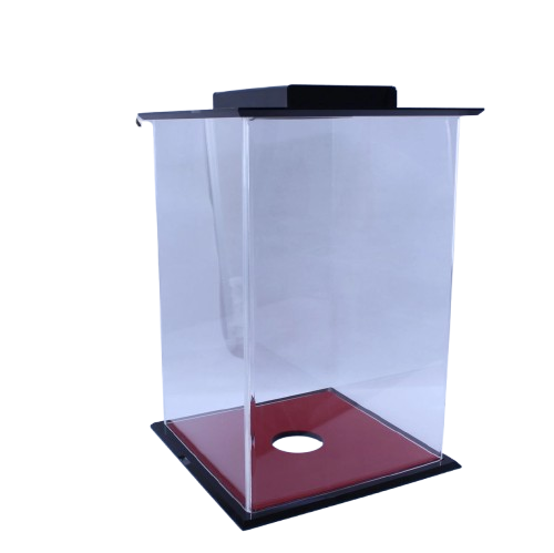 Hộp mica Enter BOX202 30x30x40cm mica dày 5mm, đế đen 10mm, đèn led-SM