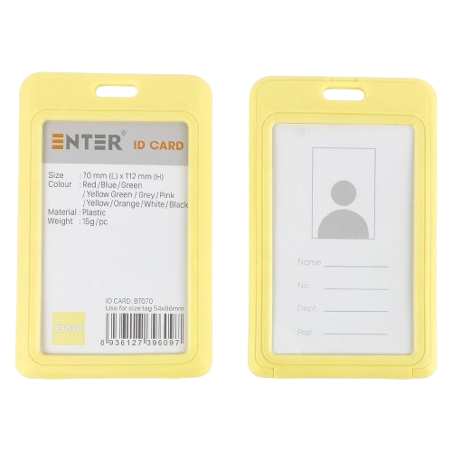 Bảng tên Enter BT070 54x86mm 2 mặt đứng vàng-SM