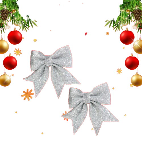 Noel-Nơ kim sa 18cm 91-222-JC