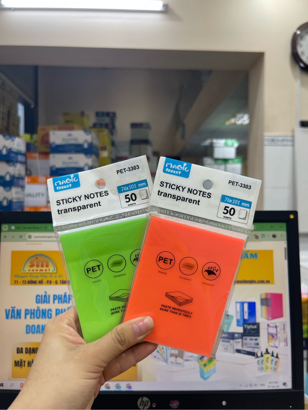 Notes trong suốt màu 3x4 PET-3303-TL
