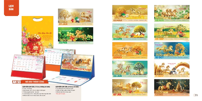 Lịch bàn 2 lò xo 2026-AH