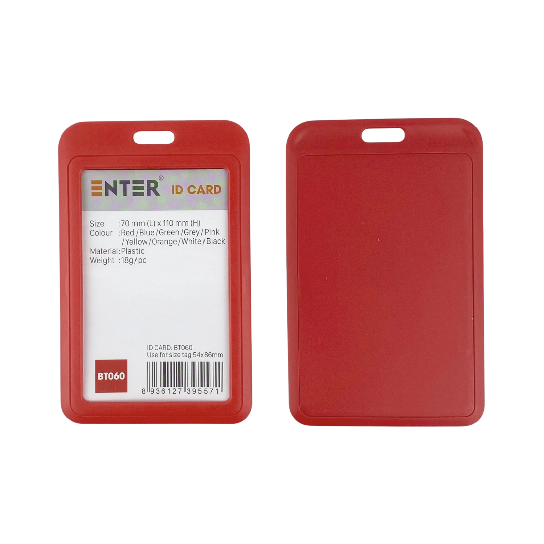 Bảng tên Enter BT060 5.4x8.6cm 1 mặt đứng đỏ-SM
