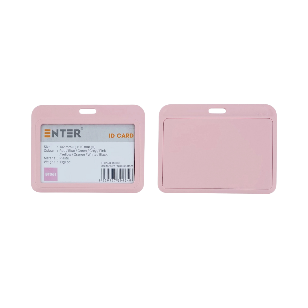 Bảng tên Enter BT061 5.4x8.6cm 1 mặt ngang hồng-SM