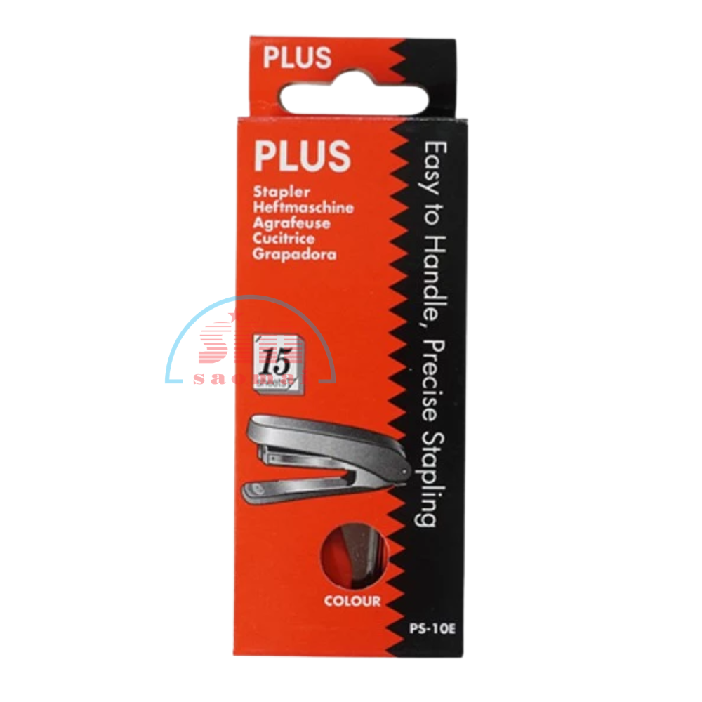 Dập ghim số 10 Plus PS-10E màu đỏ HV/VT