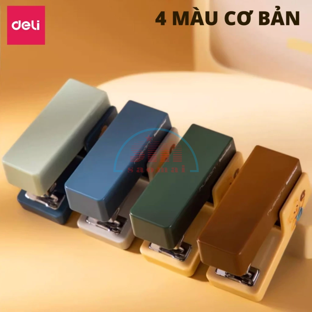 Bấm kim Deli NS083-B nâu (gấu bơ)-LA