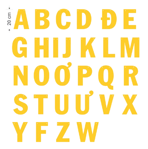 Chữ số 20cm vàng-SM