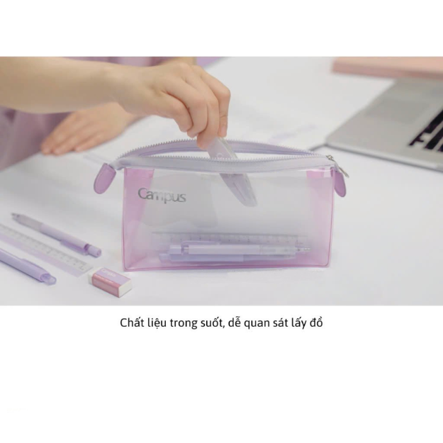 Bóp viết Campus trong suốt PCS-KUS-LA tím-208