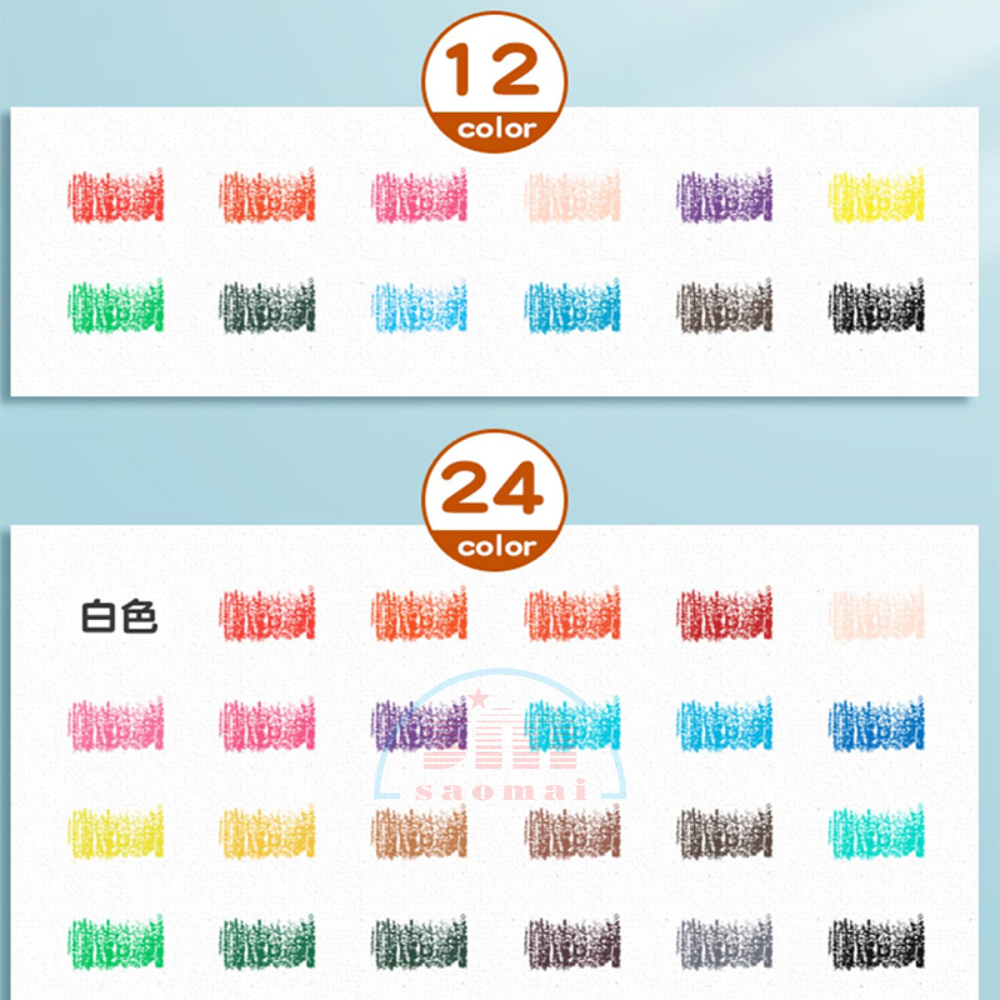 Bút chì 24 màu Deli dạng cốc 7070-LA