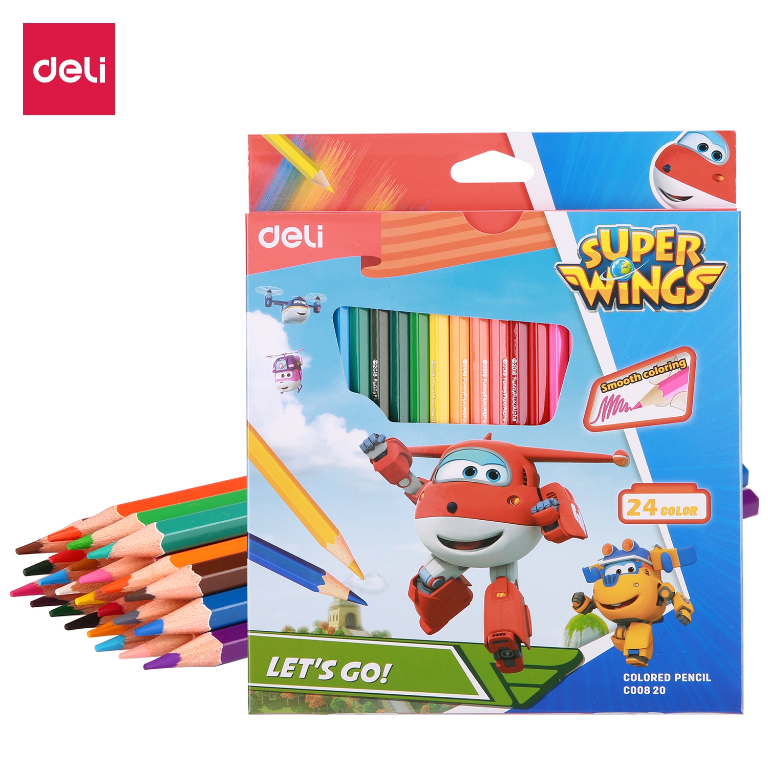 Chì 24 màu Deli C126-24 có gôm-LA