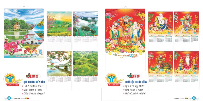 Lịch lò xo 7 tờ 2026-TT