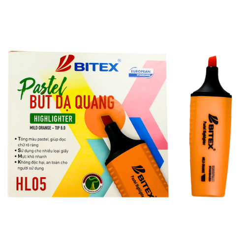 Dạ dạ quang Bitex Pastel HL05 cam-BT