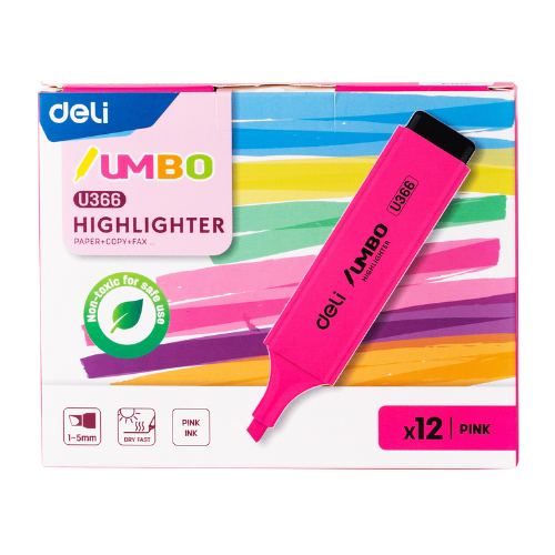 Dạ quang Deli U366 hồng-LA