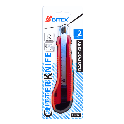 Dao rọc giấy Bitex CK02 đỏ-BT
