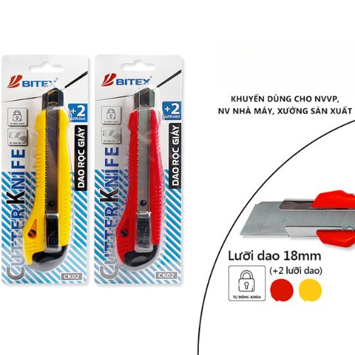 Dao rọc giấy Bitex CK02 vàng-BT