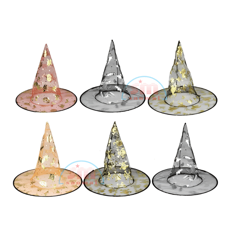 Đồ trang trí Halloween-Nón phù thủy lưới-TL