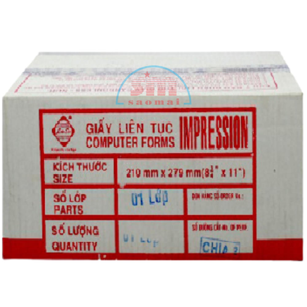 Giấy in liên tục LS K210x279mm 1 Liên A4
