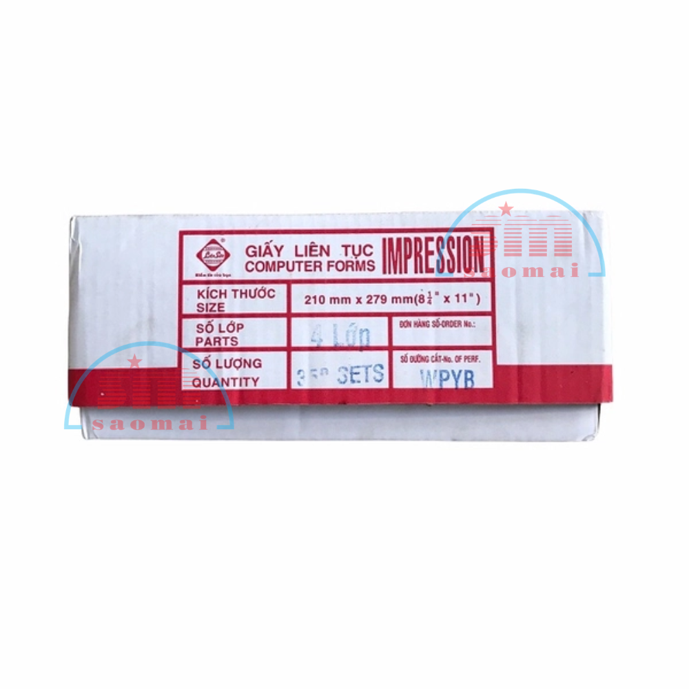 Giấy in liên tục LS K210x279mm 4 Liên A4