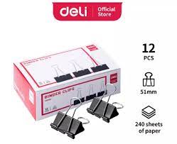 Kẹp bướm đen 51 Deli 38561