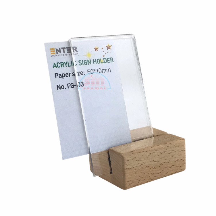 Kệ 1 mặt mica đế gỗ FG-03 50mmx70mm-SM