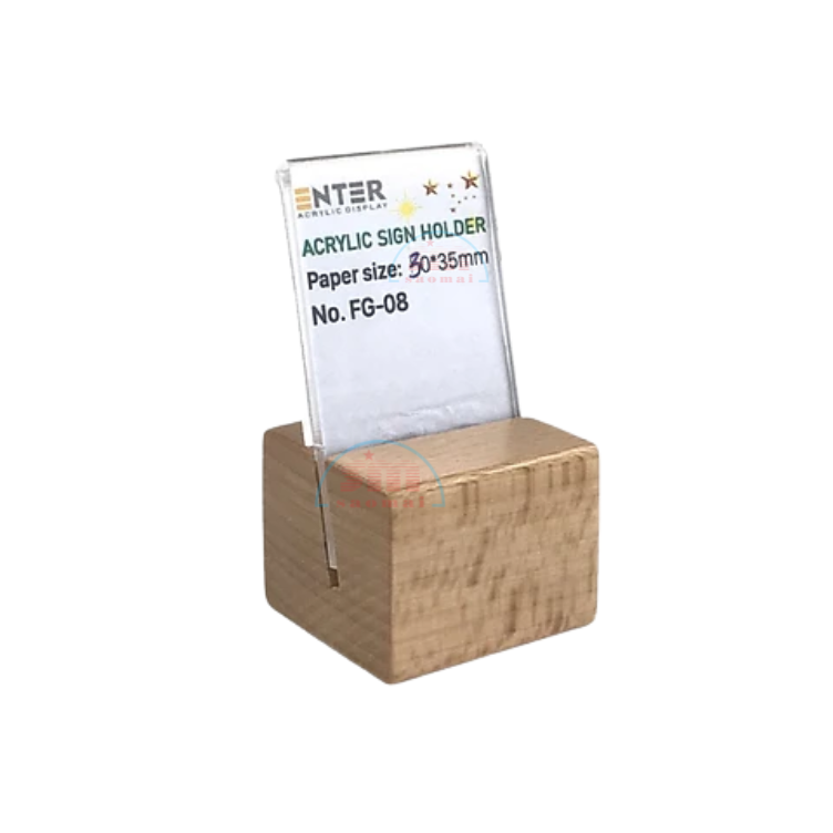 Kệ 1 mặt mica đế gỗ FG-08 30mmx35mm-SM