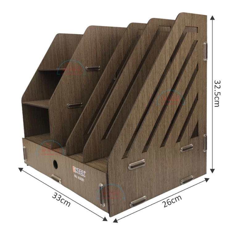 Kệ hồ sơ gỗ Enter KG061 lắp ráp vàng/nâu/đen-SM