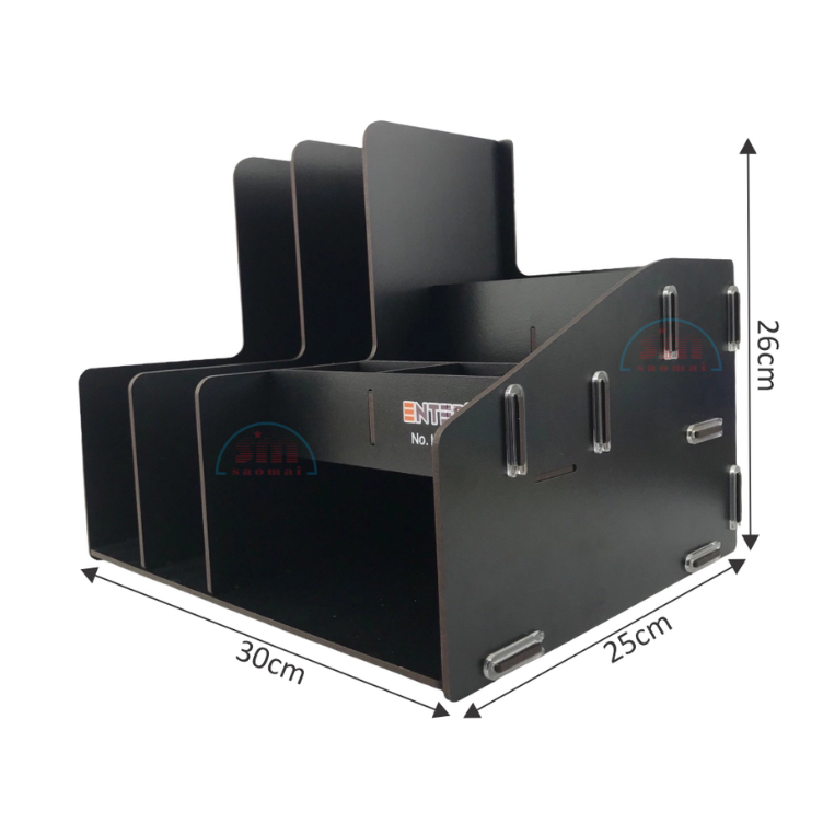 Kệ hồ sơ gỗ Enter KG062 lắp ráp nâu/đen-SM