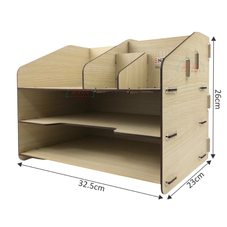 Kệ hồ sơ gỗ Enter KG065 lắp ráp nâu/đen/vàng-SM