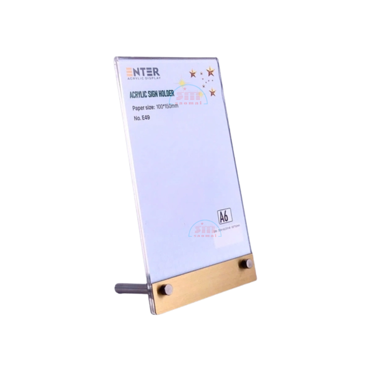 Kệ mica 1 mặt Enter E49 100x150mm liên kết bulon A6 đứng-SM