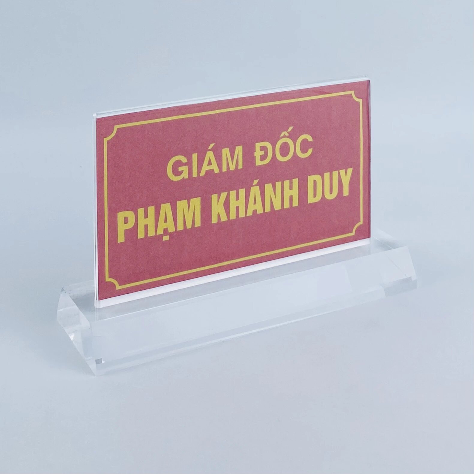 Kệ mica 2 mặt Enter E17A-2 15x8.5cm đế 17x5.5cm dày 20mm vát 2 cạnh(10)-SM