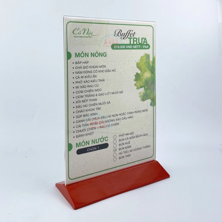 Kệ mica 2 mặt A4 đứng đế màu E23-SM