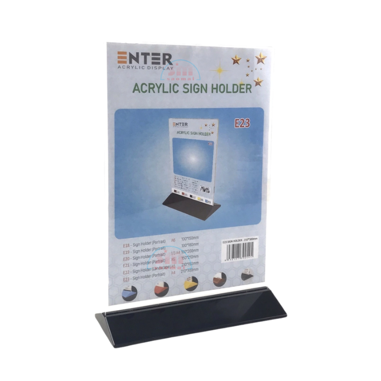 Kệ mica 2 mặt A4 đứng đế màu E23-SM