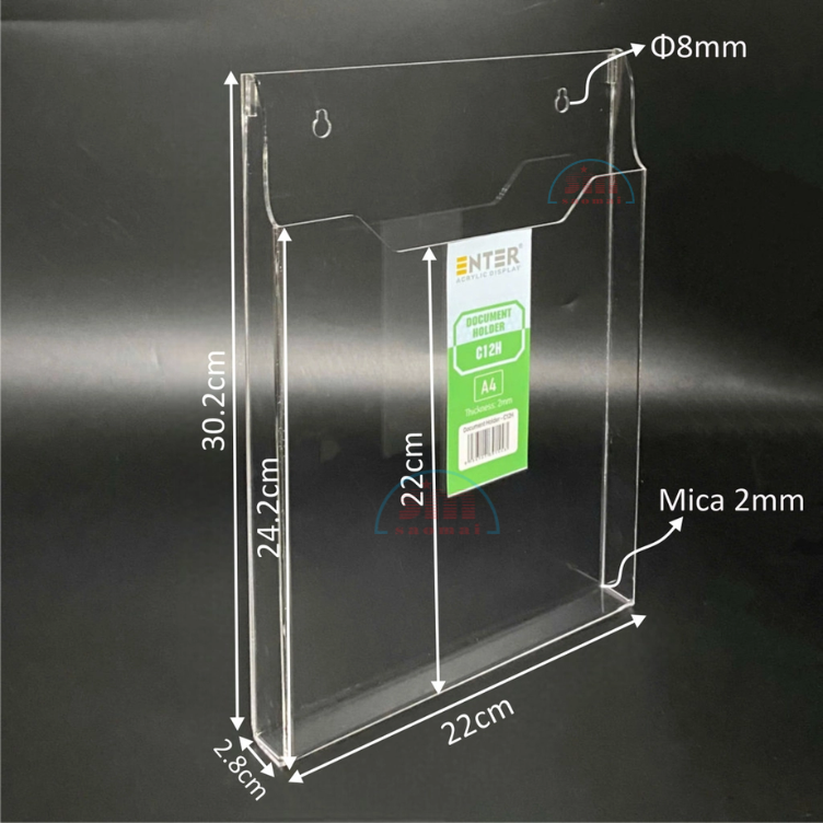 Kệ mica nhiều giấy treo tường A4 Enter C12H 30cmx21cm đứng-SM
